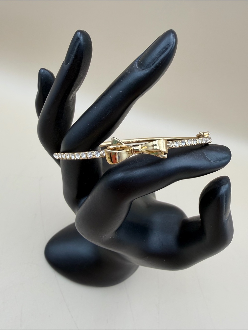 Kate Spade New York Gold Tone Bow Crystal Bangle Bracelet